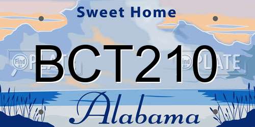 BCT210 Alabama License Plate
