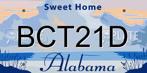 BCT21D Alabama License Plate
