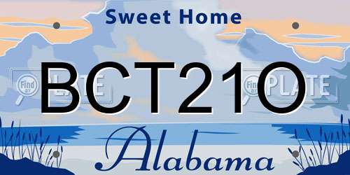 BCT21O Alabama License Plate