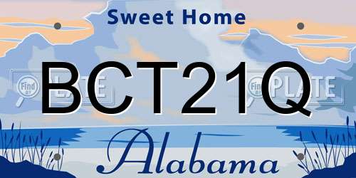 BCT21Q Alabama License Plate