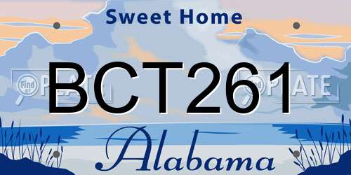 BCT261 Alabama License Plate