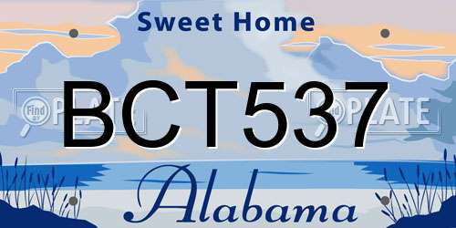 BCT537 Alabama License Plate