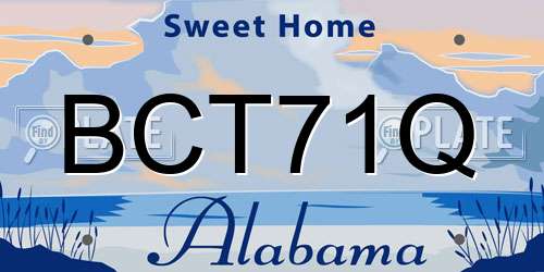 BCT71Q Alabama License Plate
