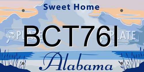 BCT76I Alabama License Plate
