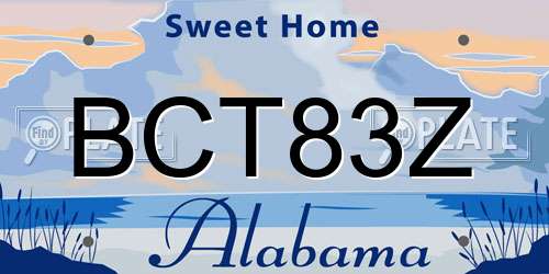 BCT83Z Alabama License Plate