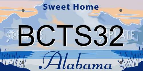 BCTS32 Alabama License Plate