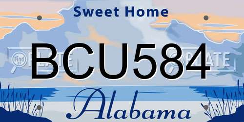 BCU584 Alabama License Plate