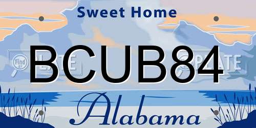 BCUB84 Alabama License Plate