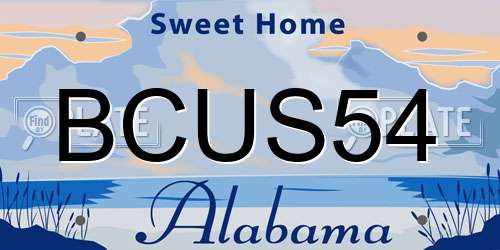 BCUS54 Alabama License Plate