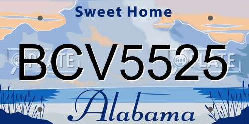 BCV5525 Alabama License Plate