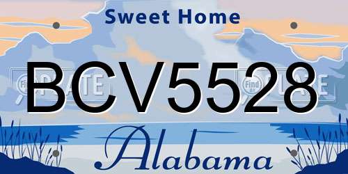 BCV5528 Alabama License Plate