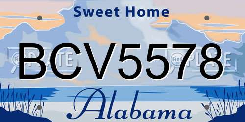 BCV5578 Alabama License Plate