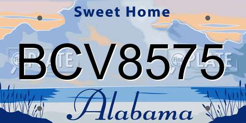 BCV8575 Alabama License Plate