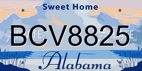 BCV8825 Alabama License Plate