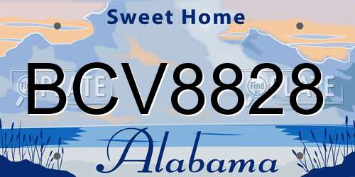 BCV8828 Alabama License Plate
