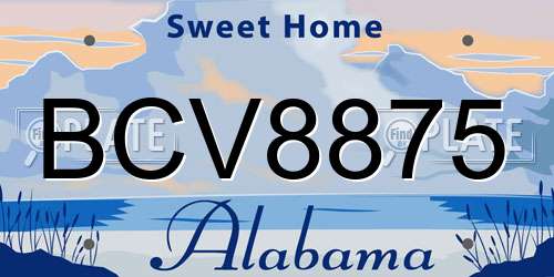 BCV8875 Alabama License Plate
