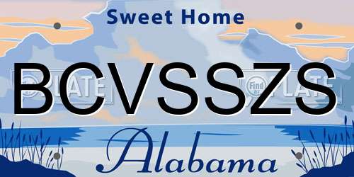 BCVSSZS Alabama License Plate