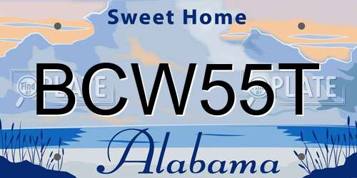BCW55T Alabama License Plate