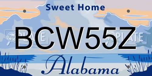 BCW55Z Alabama License Plate