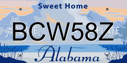 BCW58Z Alabama License Plate