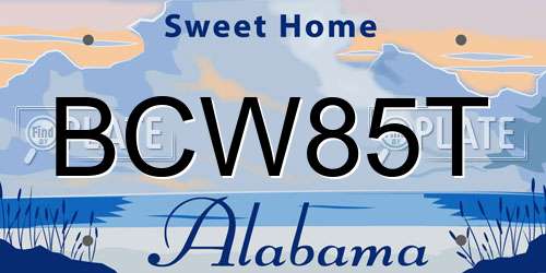 BCW85T Alabama License Plate