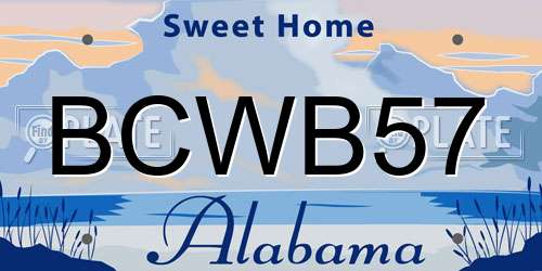 BCWB57 Alabama License Plate