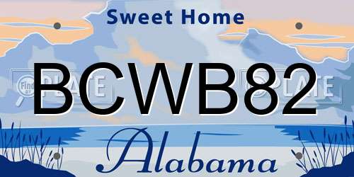 BCWB82 Alabama License Plate