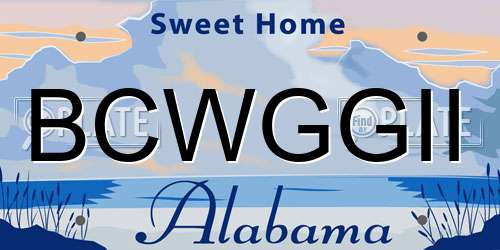 BCWGGII Alabama License Plate