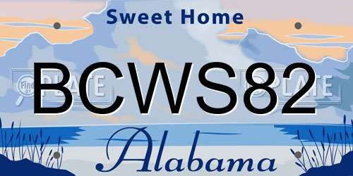BCWS82 Alabama License Plate
