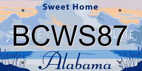 BCWS87 Alabama License Plate