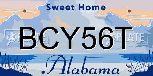 BCY56T Alabama License Plate