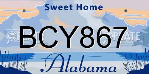 BCY867 Alabama License Plate