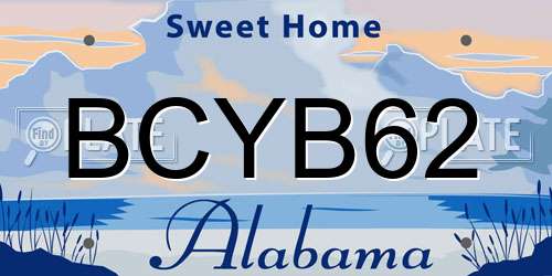 BCYB62 Alabama License Plate