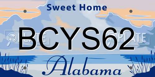 BCYS62 Alabama License Plate