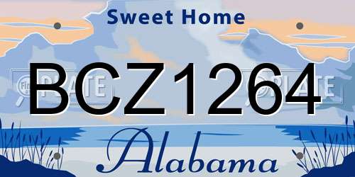 BCZ1264 Alabama License Plate