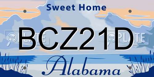 BCZ21D Alabama License Plate