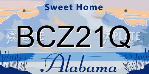 BCZ21Q Alabama License Plate