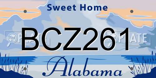 BCZ261 Alabama License Plate