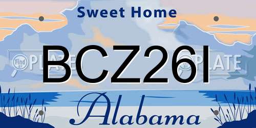 BCZ26I Alabama License Plate