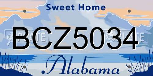 BCZ5034 Alabama License Plate
