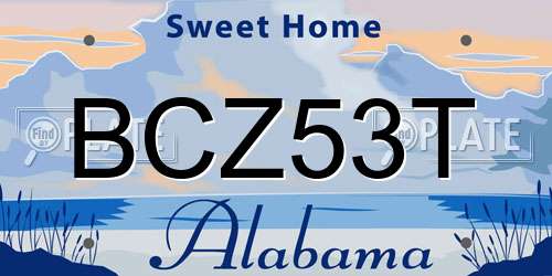 BCZ53T Alabama License Plate