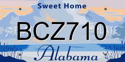 BCZ710 Alabama License Plate