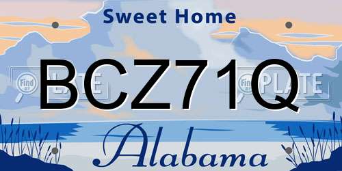 BCZ71Q Alabama License Plate