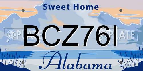 BCZ76I Alabama License Plate