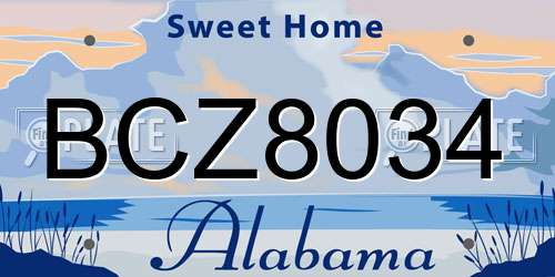 BCZ8034 Alabama License Plate