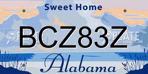 BCZ83Z Alabama License Plate