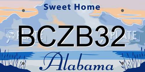 BCZB32 Alabama License Plate