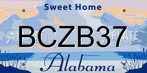 BCZB37 Alabama License Plate