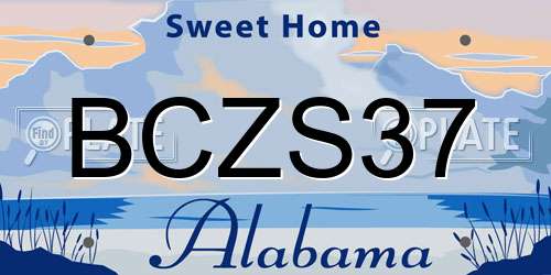 BCZS37 Alabama License Plate