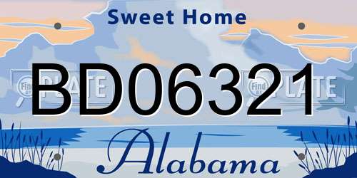 BD06321 Alabama License Plate
